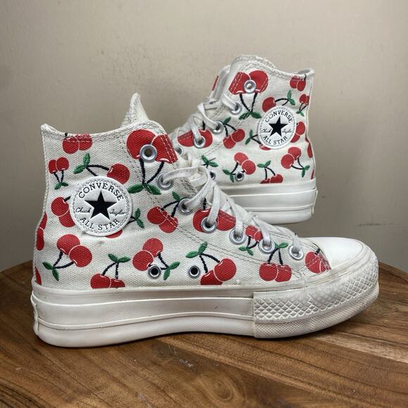 Converse Chuck Taylor All Star Platform Lift High Cherries Womens Size 6 Shoes - Picture 1 of 10